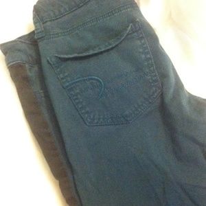 American Eagle Dark Teal Blue Skinny Jeans Size 4