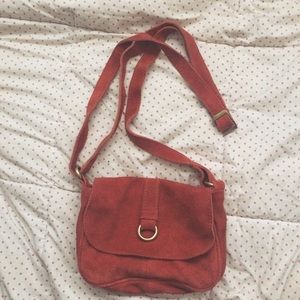 Burnt Orange Mini Suede Cross Body Bag