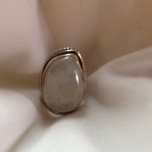 .925 Sterling Silver Ring W/Semi Precious Stone 8