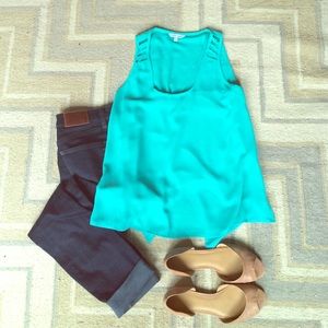 Open Crossback Turquoise Tank - Size Small
