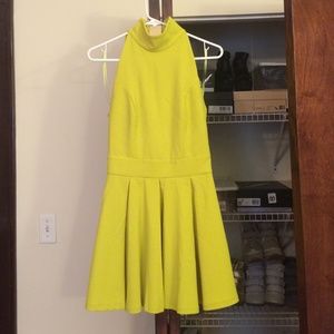 Lime Yellow/Green High Neck Pleat Dress- Worn 1x