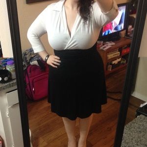 SOLD (in bundle) High waisted black/white dress