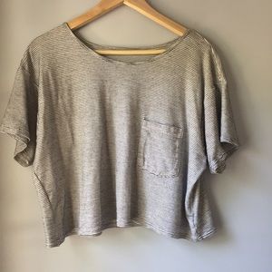 American Apparel striped pocket tee crop top