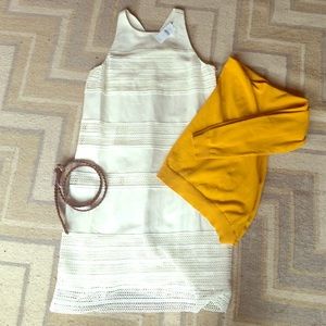 NWT Cream Shift Eyelet Dress from Loft - Size 4