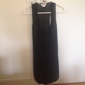 Helmut Lang sheer black racerback tank.