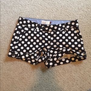 Black and white polka dot shorts