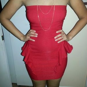 ☆Red Strapless Dress