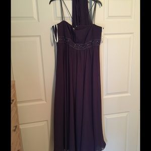 Purple formal dress with shawl