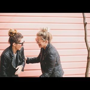 The Limited boxy leather inspired black jacket