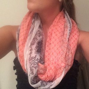 Pink paisley infinity scarf