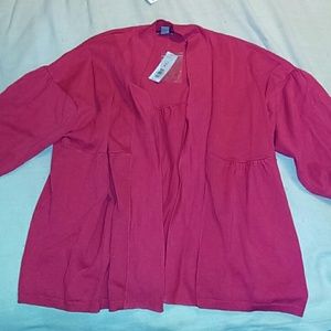 NWT red quarter sleeve cardigan