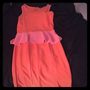 Teen vogue neon tight fitted peplum dress