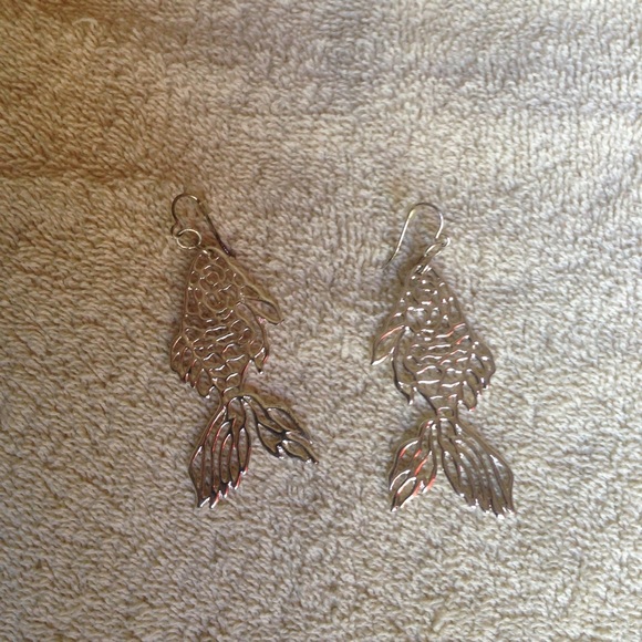 Silver koi fish earring