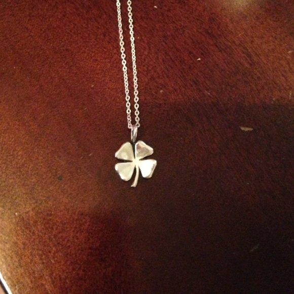 Silver four leaf clover necklace