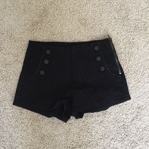 High Waisted Black Sailor Shorts NWOT - BRB