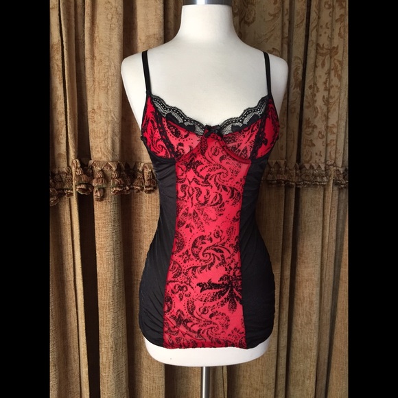 Black and Red Corset Inspired Chemise