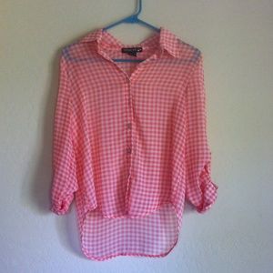 Flowy sheer peach flannel