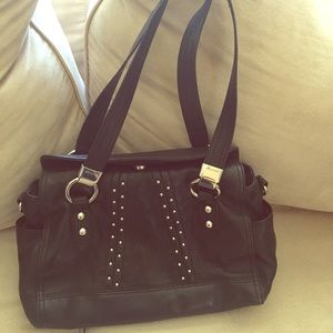 B. makowsky black studded handbag