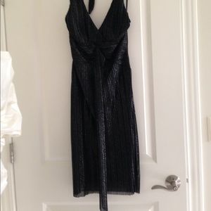 Black and silver halter dress.