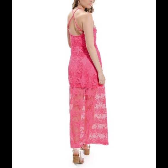 LASTโผ๏ธ Pink Crochet Maxi Dress - Picture 3 of 4
