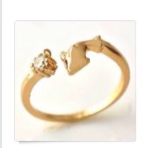 Gold Filled Ring w/Clear Crystal Dangle!