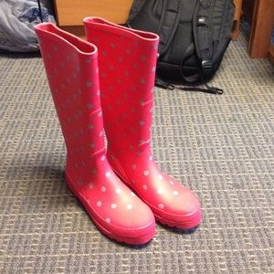 Polka dot rain boots
