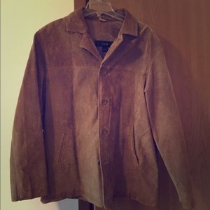 Men's lightweight tan suede jacket