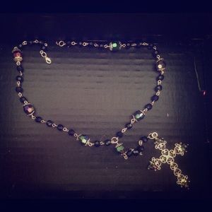 CLEARANCE‼️black rosary like necklace