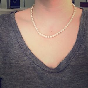 Faux pearl necklace
