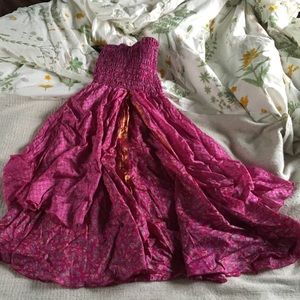 100% silk strapless dress!