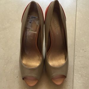 BCBG peek toe sandal