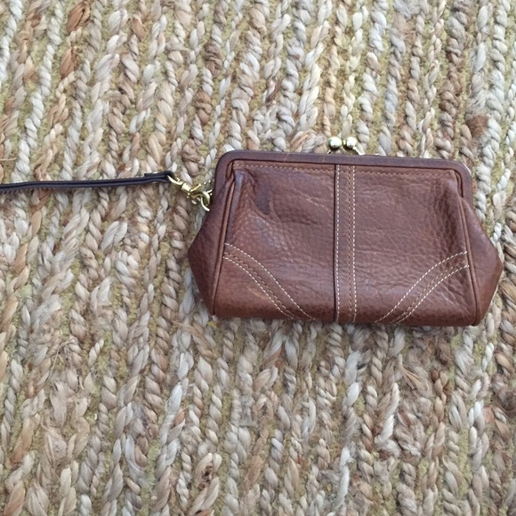 Last Chance!  Coach Brown Leather Wristlet
