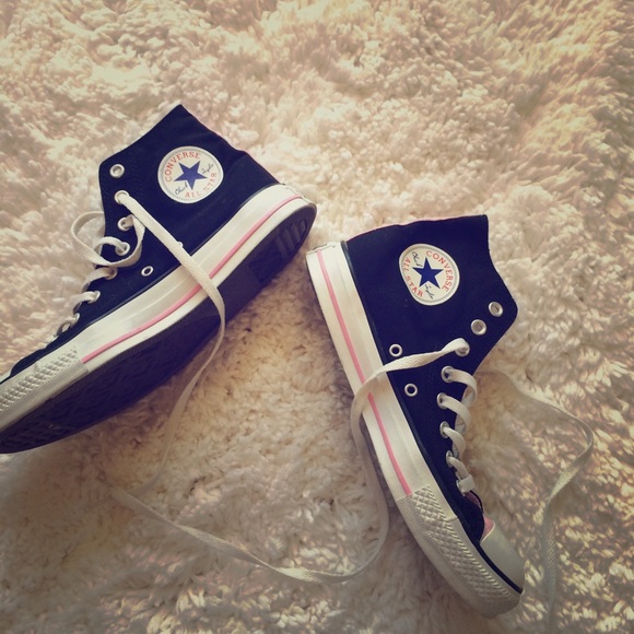 Pink and Black Converse Hightops