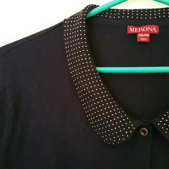 Navy embellished cardigan