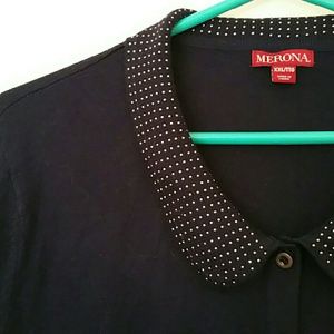 Navy embellished cardigan