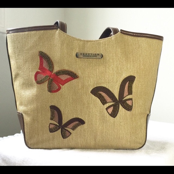 Kenneth Cole Reaction Paper Straw Tote / Handbag