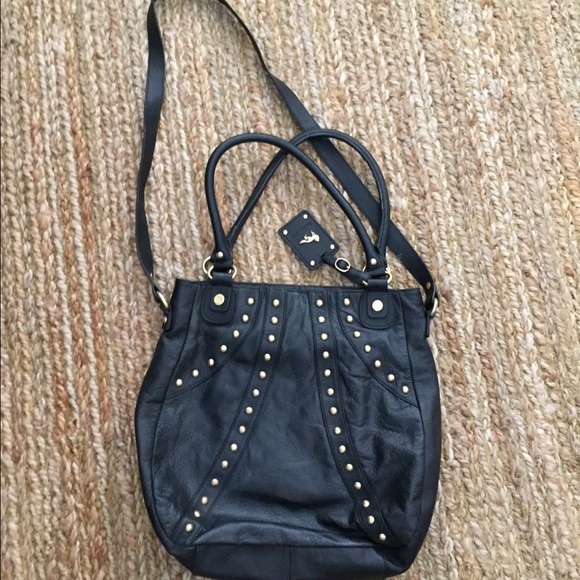 Emma Fox Black with Gold Studs Handbag