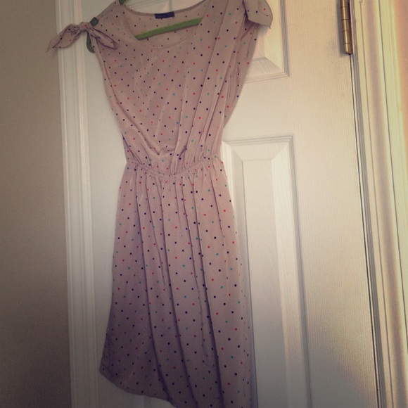 Tan polka dot dress