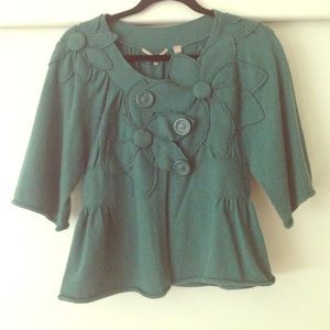 Anthropologie Knotted and Knotted Flower Sweater