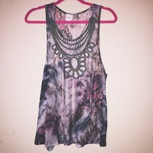 Multi color lace tank top