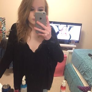 Black long sleeve v neck