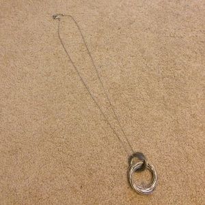 Long silver pendant necklace