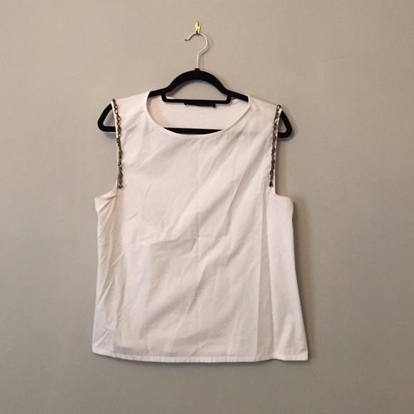 White crystal trim cocktail top.