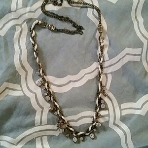 Loft - Long Gold, Rope, and Crystal Necklace
