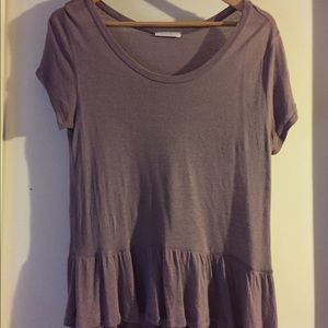 Lush Peplum Mauve Top