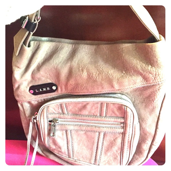 Taupe leather L.A.M.B bag