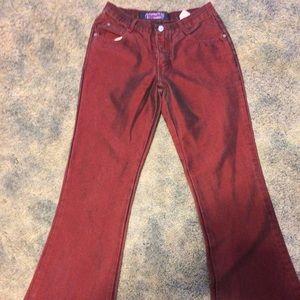 Used liquid size 7 jeans red with shine