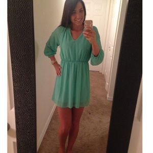 Teal Aqua Three Quarters Boutique Dress Small