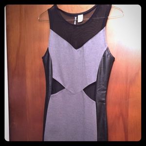 Grey & black sleeveless cocktail dress