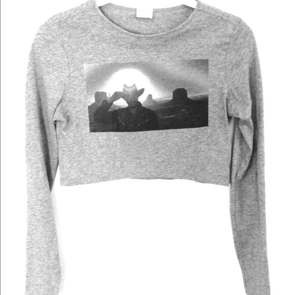 Zara long sleeve cowboy crop top